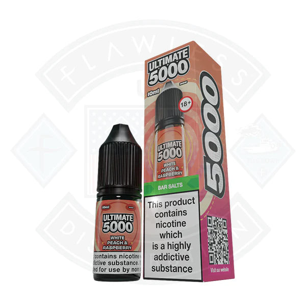 Ultimate 5000 Bar Salts 10ml White Peach & Raspberry