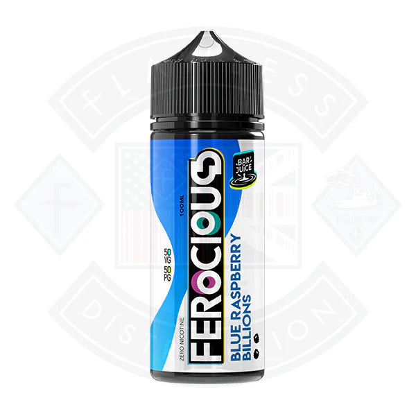 Ferocious Bar Juice Blue Raspberry Billions 0mg 100ml Shortfill