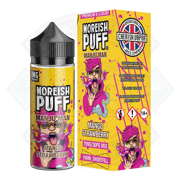 Moreish Puff Manju Man Mango Strawberry 100ml 0mg shortfill e-liquid