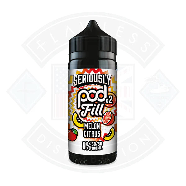 Doozy Vape Seriously Pod Fill X2 Melon Citrus 0mg 100ml Shortfill