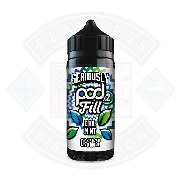 Doozy Vape Seriously Pod Fill X2 Cool Mint 0mg 100ml Shortfill