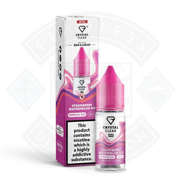 Crystal Clear Bar Nic Salts 10ml - Strawberry Watermelon Ice - Flawless Vape Shop