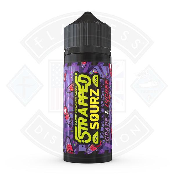 Strapped Sourz- Grape & Lychee 0mg 100ml Shortfill - Flawless Vape Shop