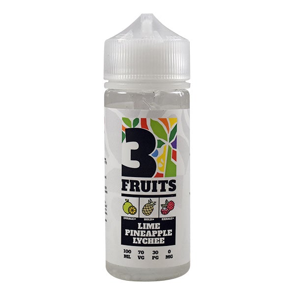 3 Fruits Lime Pineapple Lychee 0mg 100ml Shortfill