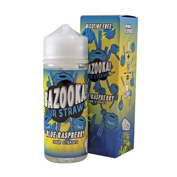 Bazooka Sour Straws Blue Raspberry 0mg 100ml Shortfill