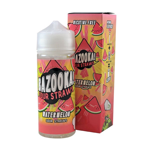 Bazooka Sour Straws Watermelon 0mg 100ml Shortfill