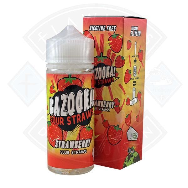 Bazooka Sour Straws Strawberry 0mg 100ml Shortfill