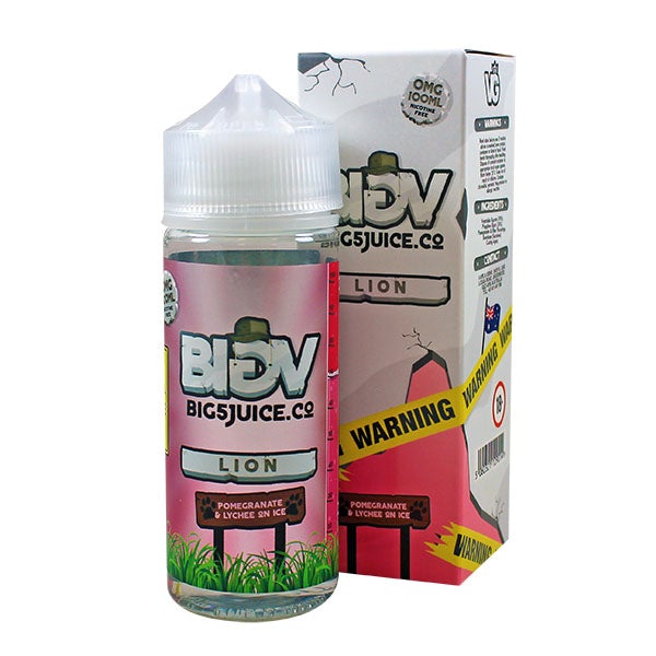 Big 5 Lion - Pomegranate & Lychee on Ice 0mg 100ml Shortfill E-Liquid