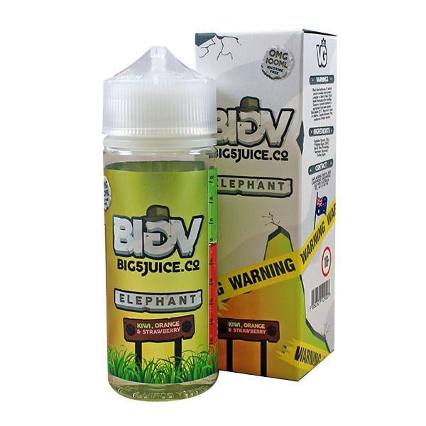 Big 5 Elephant Kiwi, Orange & Strawberry 0mg 100ml Shortfill E-Liquid