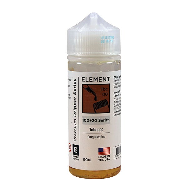 Element Eliquid Tobacco 0mg 100ml Shortfill