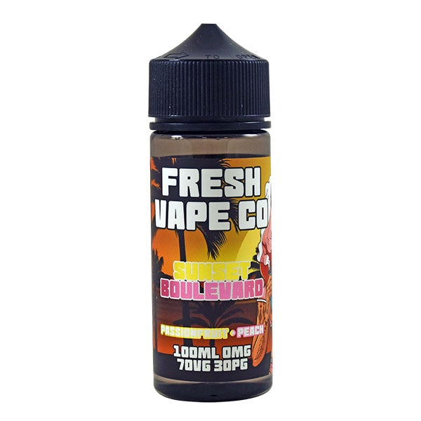 Fresh Vape Co. Sunset Boulevard Passionfruit & Peach 0mg 100ml Shortfill