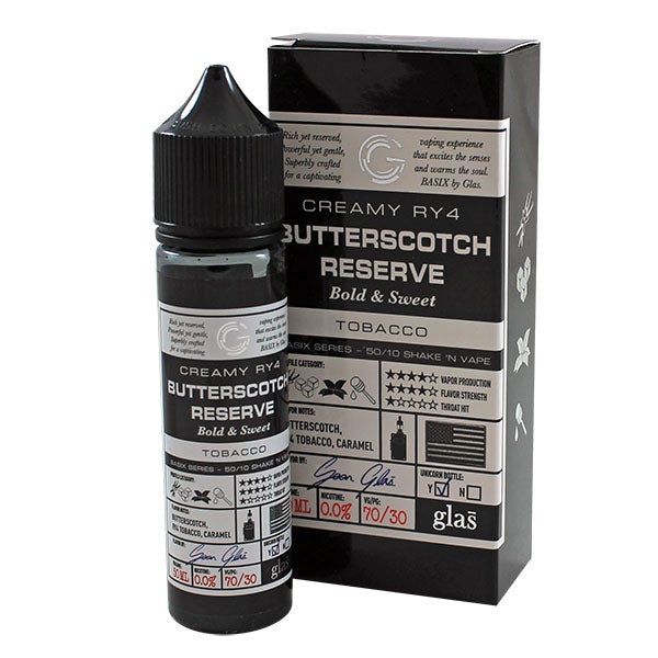Basix Series Creamy RY4 Butterscotch Reserve by Glas 50ml Short Fill E Liquid