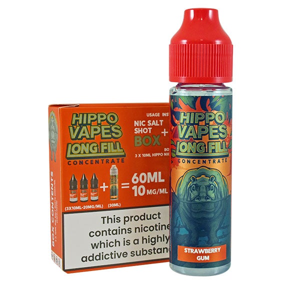 Hippo Vapes Longfill Concentrate Strawberry Gum 30ml