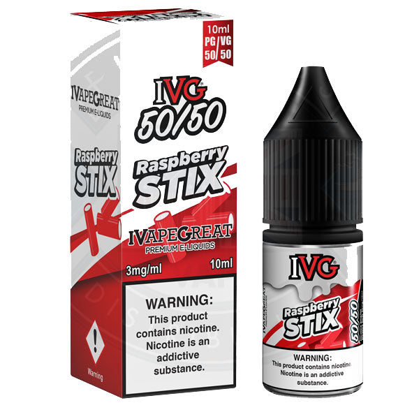 IVG 50:50 Raspberry Stix TPD Compliant e-liquid