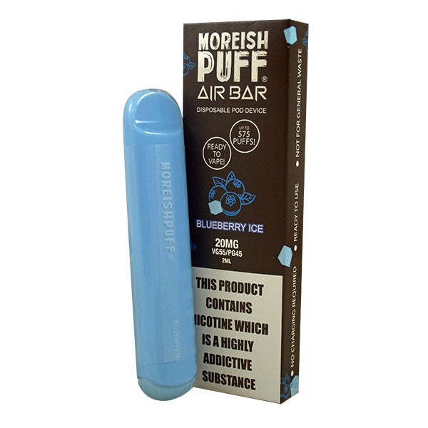 Moreish Puff Air Bar Disposable Pod Device - Blueberry Ice 20mg 2ml