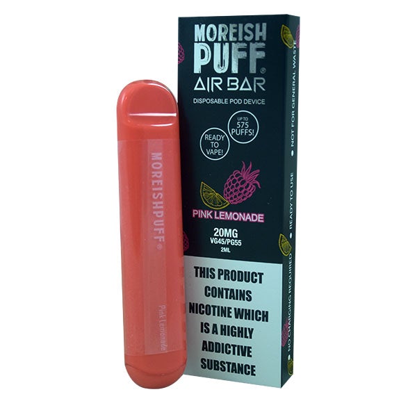 Moreish Puff Air Bar Disposable Pod Device - Pink Lemonade 20mg 2ml