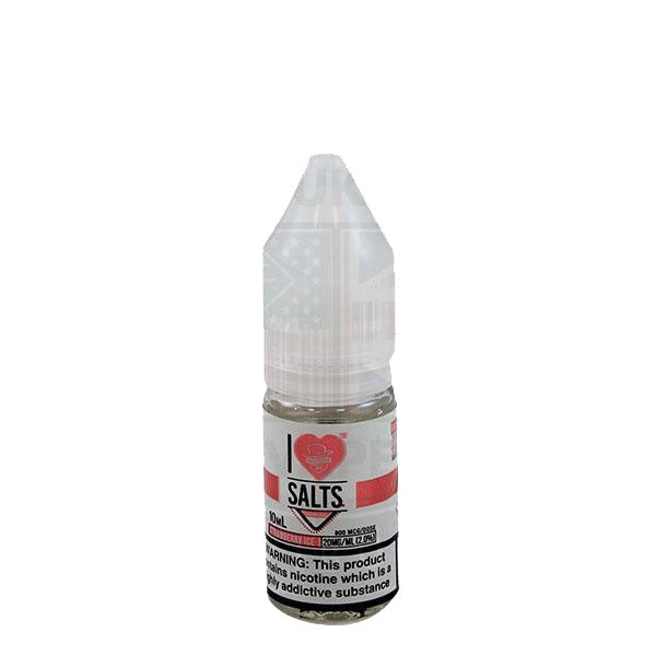 I love Salts Strawberry Ice E liquid 10ml 20mg by Mad Hatter Juice