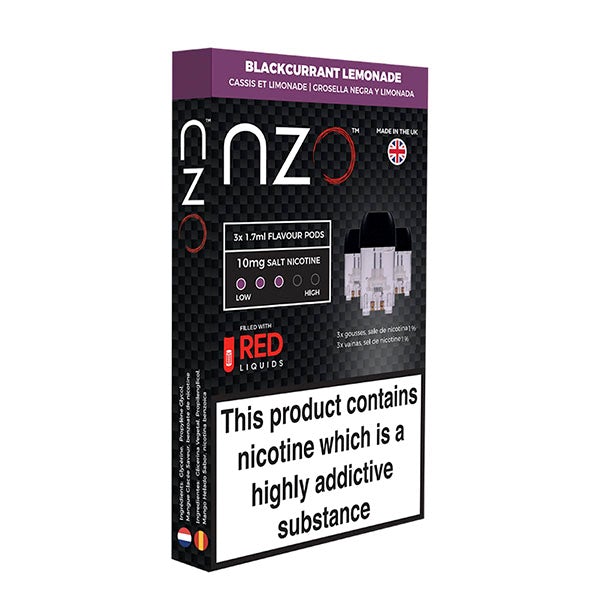 NZO Pod (filled with Red Liquids) Blackcurrant Lemonade 10mg 1.7ml 3pcs