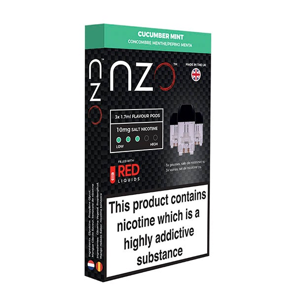NZO Pod (filled with Red Liquids) Cucumber Mint 10mg 1.7ml 3pcs