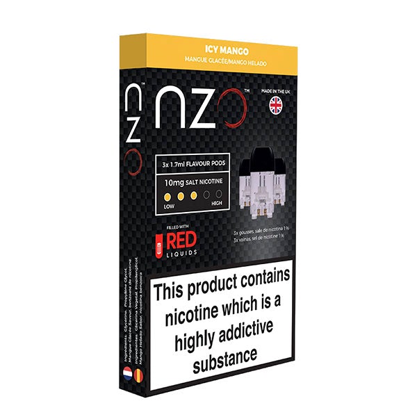 NZO Pod (filled with Red Liquids) Icy Mango 10mg 1.7ml 3pcs