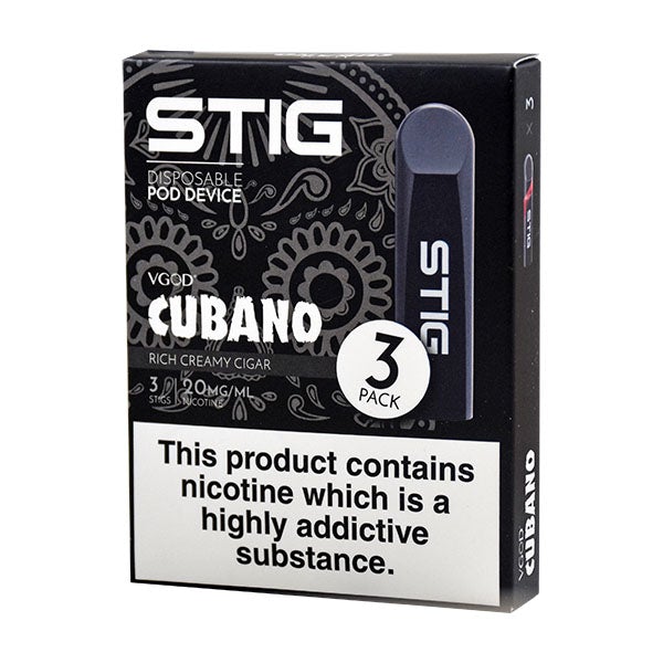 Stig Disposable Pod Device - Cubano (Creamy Rich Cigar) 1.2ml 3 pack
