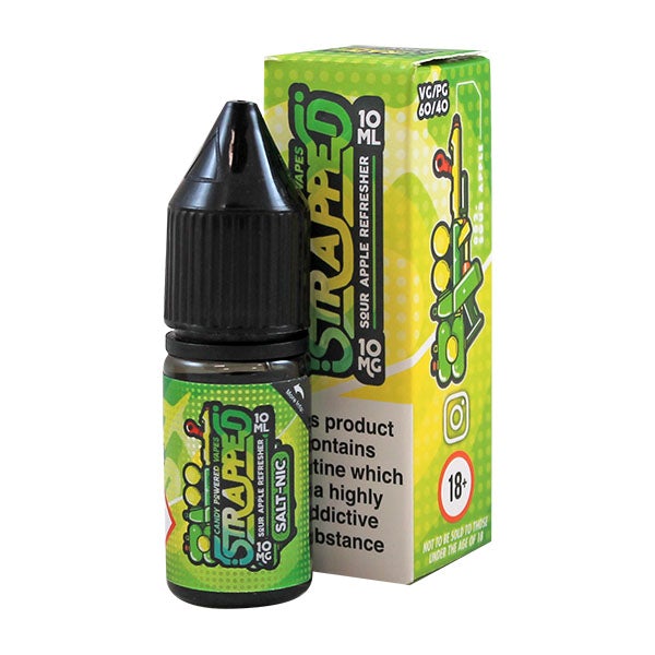 Strapped Candy Powered Nic Salt - Sour Apple Refresher 10mg 10ml E-liquid