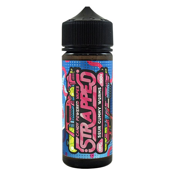 Strapped Candy Powered - Sour Gummy Worms 0mg 100ml Shortfill