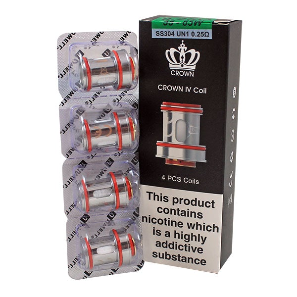 Uwell Crown IV Coil 0.25Ohm SS304 UN1 (4 Pack)