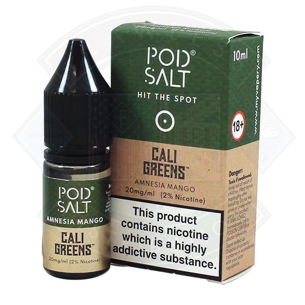 My Vapery Pod Cali Greens Amnesia Mango Nic Salt 20mg 10ml E-Liquid