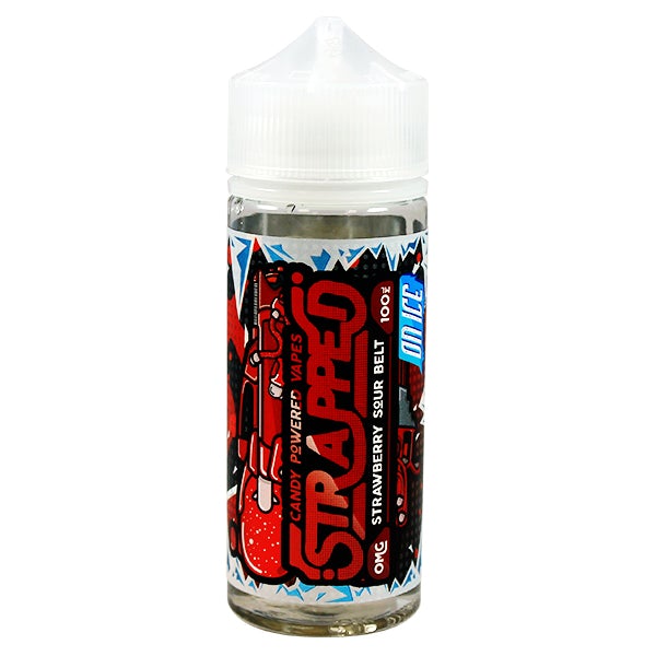Strapped Candy Powered - Strawberry Sour Belt on Ice 0mg 100ml Shortfill